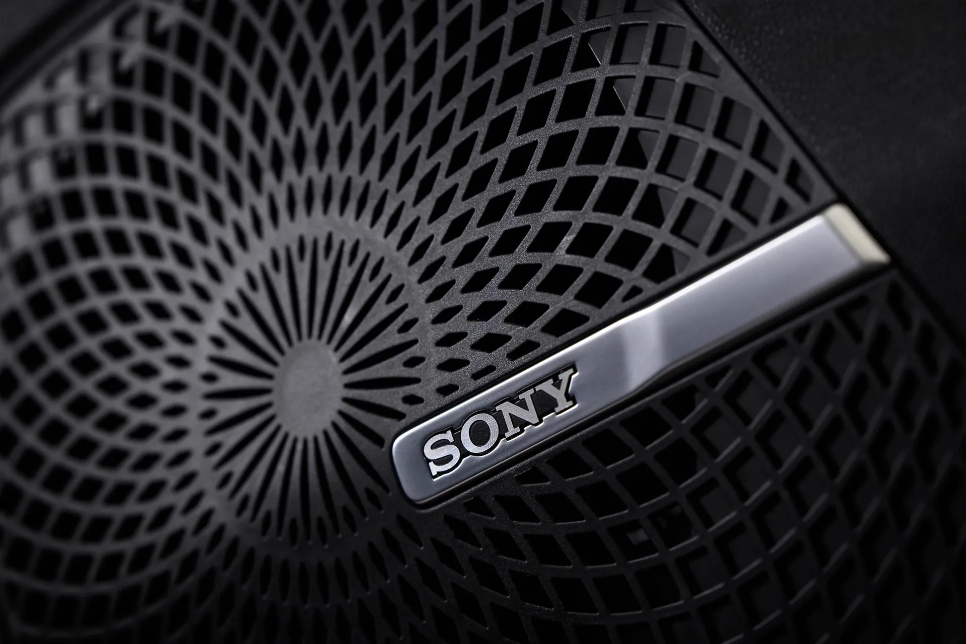 A Sony speaker grille in the door